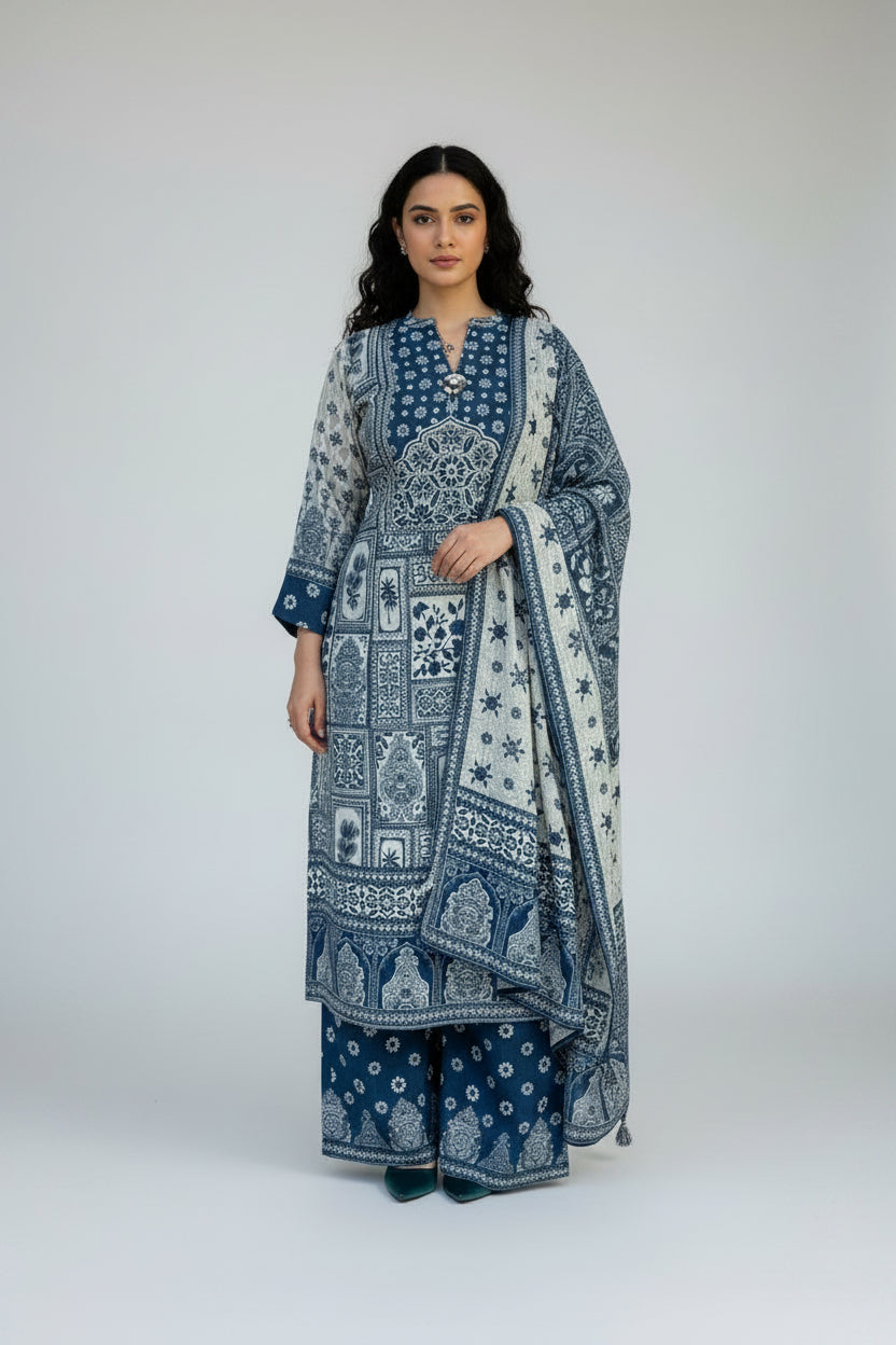 COTTON SUIT WITH PLAZZO