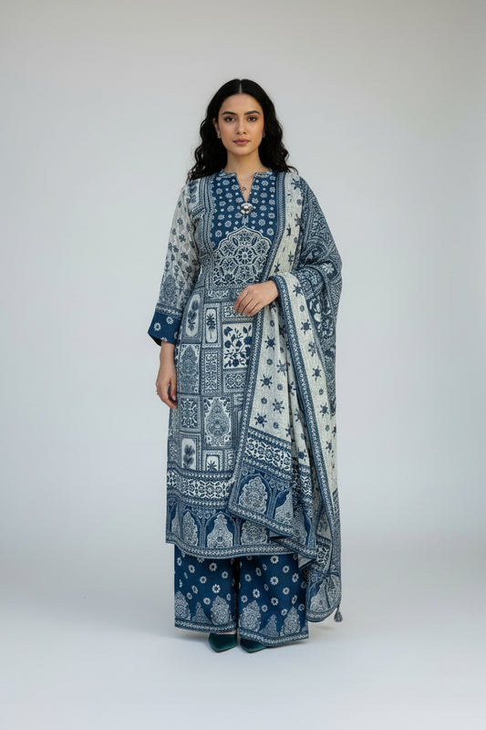 COTTON SUIT WITH PLAZZO